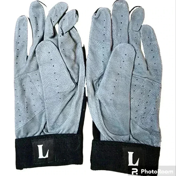 Louisville Slugger TPS Premium Black& Gray Leather Batting Glove R&L pair. XL - Picture 2 of 6